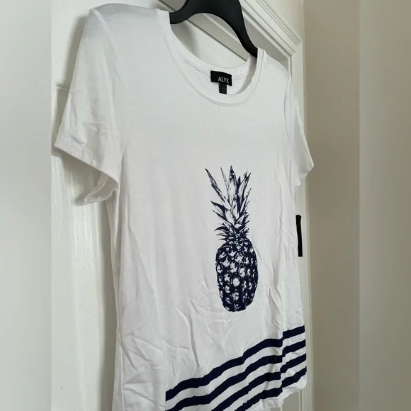 Alyx Cruise Control short sleeve top size Large- white with navy pineapple NWT - Picture 2 of 6